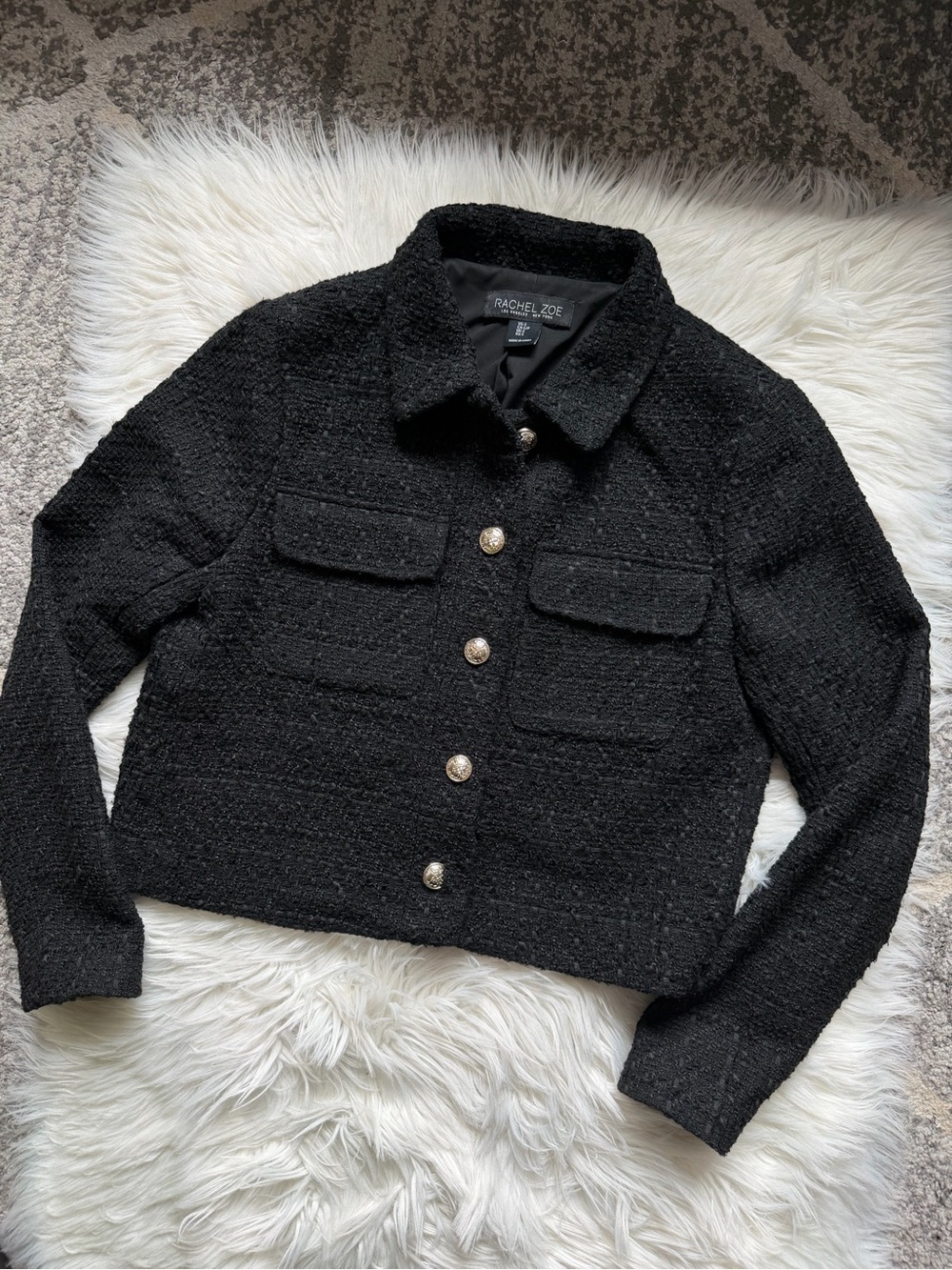 Rachel Zoe tweed collared jacket